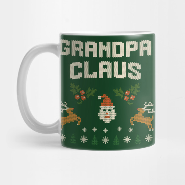 Grandpa Claus Christmas Sweater Design – Funny Retro Knit-Style Holiday Graphic for Grandpa by DonWillisJrArt