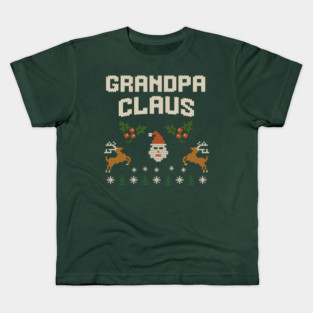 Grandpa Claus Christmas Sweater Design – Funny Retro Knit-Style Holiday Graphic for Grandpa Kids T-Shirt