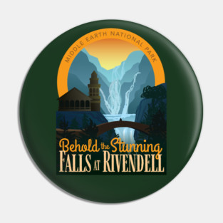 Behold the Stunning Falls of Rivendell • Lord of the Rings • National Parks Pin