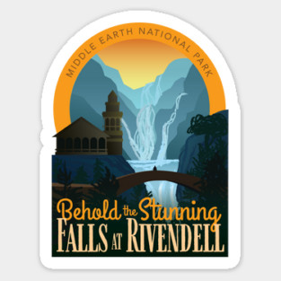 Behold the Stunning Falls of Rivendell • Lord of the Rings • National Parks Sticker