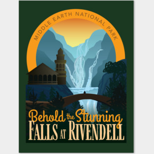 Behold the Stunning Falls of Rivendell • Lord of the Rings • National Parks Posters and Art