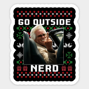 Baby Billy Go Outside Nerd Funny christmas Sticker