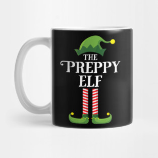 Preppy Elf Matching Family Christmas Cute Holiday Pastel Green Design Mug