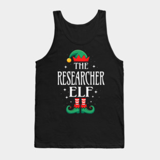 Researcher Elf Funny Christmas Lab Science Cute Santa Helper Holiday Design Tank Top