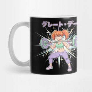 Anime Gym Girl -  Japanese Aesthetic ( Glute Day ) Mug
