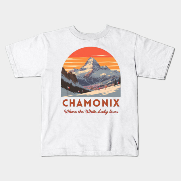 Chamonix, French Alps Winter Sports Souvenir Kids T-Shirt by Art2Wear