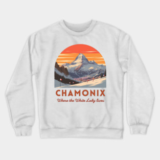 Chamonix, French Alps Winter Sports Souvenir Crewneck Sweatshirt