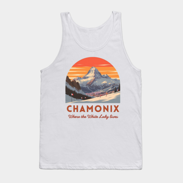 Chamonix, French Alps Winter Sports Souvenir Tank Top by Art2Wear
