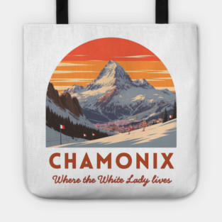 Chamonix, French Alps Winter Sports Souvenir Tote
