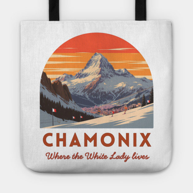 Chamonix, French Alps Winter Sports Souvenir Tote by Art2Wear