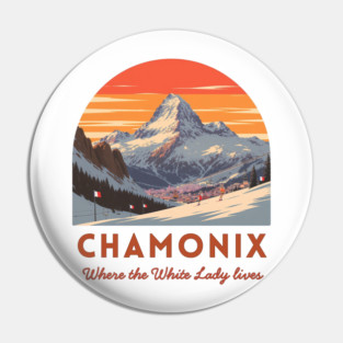 Chamonix, French Alps Winter Sports Souvenir Pin