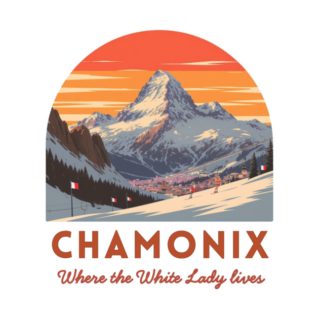 Chamonix, French Alps Winter Sports Souvenir by Art2Wear