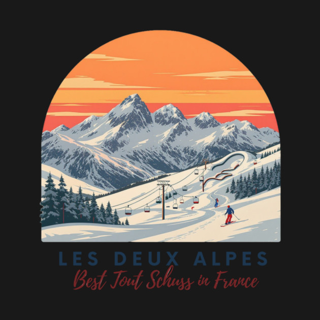 Les Deux Alpes France Skiing Tout Schuss Vacation by Art2Wear