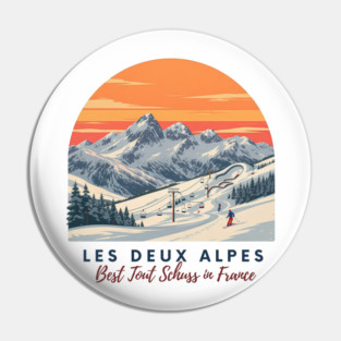 Les Deux Alpes France Skiing Tout Schuss Vacation Pin