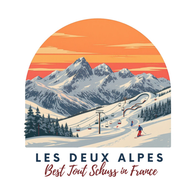 Les Deux Alpes France Skiing Tout Schuss Vacation by Art2Wear