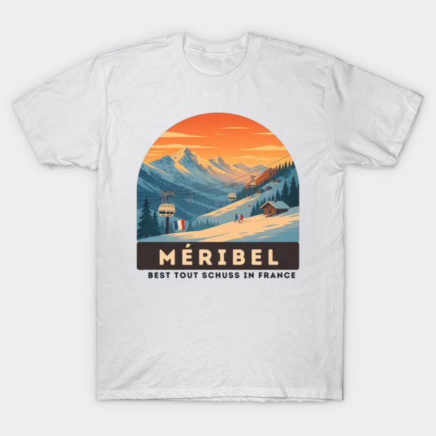 Meribel France Ski Resort Winter Vacation Souvenir T-Shirt by Art2Wear