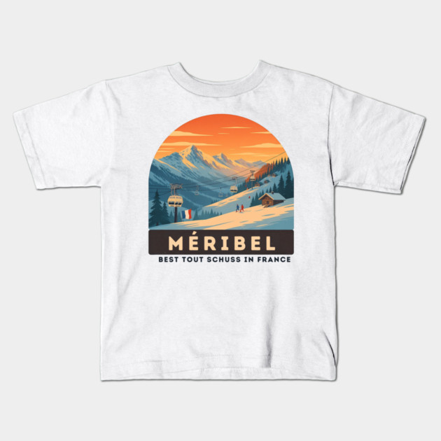 Meribel France Ski Resort Winter Vacation Souvenir Kids T-Shirt by Art2Wear