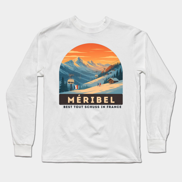 Meribel France Ski Resort Winter Vacation Souvenir Long Sleeve T-Shirt by Art2Wear