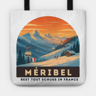 Meribel France Ski Resort Winter Vacation Souvenir Tote
