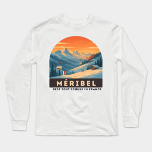 Meribel France Ski Resort Winter Vacation Souvenir Long Sleeve T-Shirt