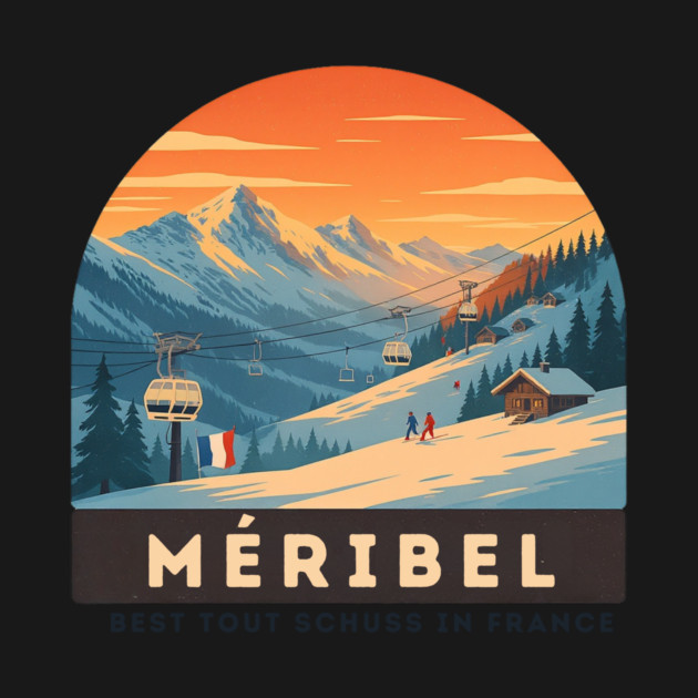 Meribel France Ski Resort Winter Vacation Souvenir by Art2Wear