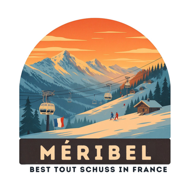 Meribel France Ski Resort Winter Vacation Souvenir by Art2Wear