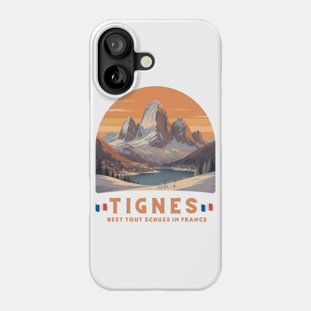 Val d'Isère Tout Schuss French Alps Skiing Holiday Phone Case by Art2Wear