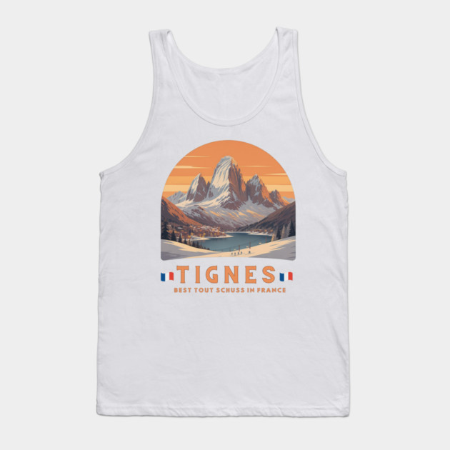 Val d'Isère Tout Schuss French Alps Skiing Holiday Tank Top by Art2Wear