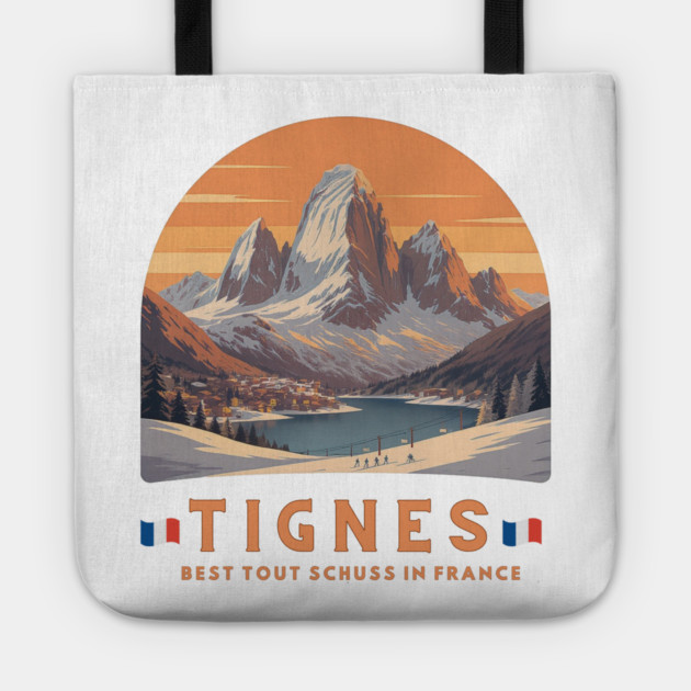 Val d'Isère Tout Schuss French Alps Skiing Holiday Tote by Art2Wear