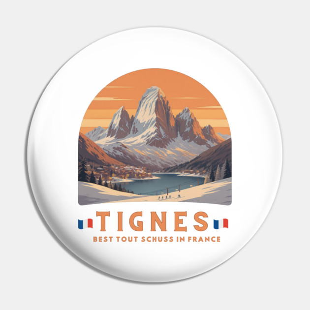 Val d'Isère Tout Schuss French Alps Skiing Holiday Pin by Art2Wear