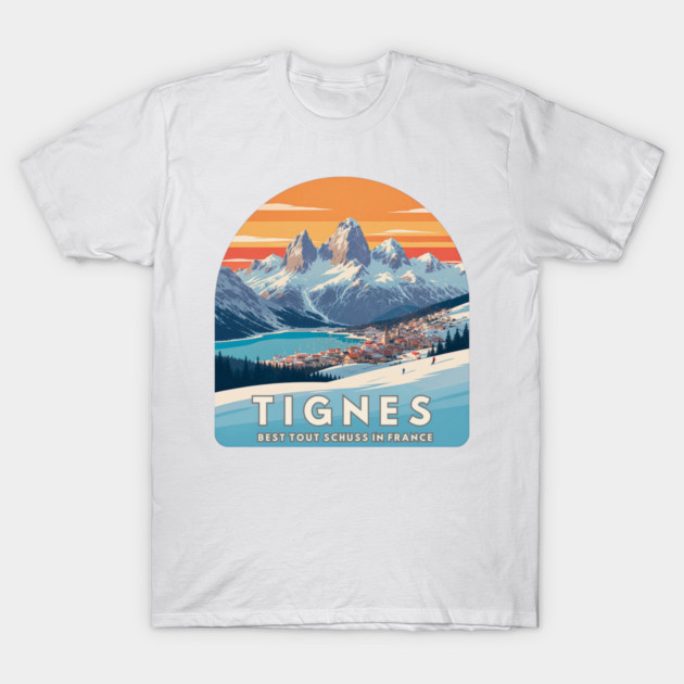 Tignes Best Tout Schuss in France Alpine Style T-Shirt by Art2Wear