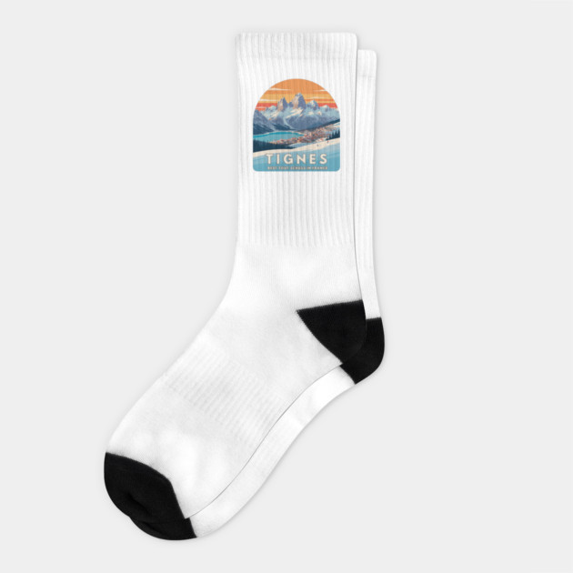 Tignes Best Tout Schuss in France Alpine Style Socks by Art2Wear