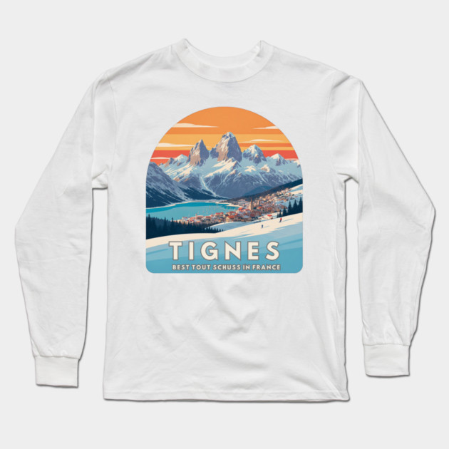 Tignes Best Tout Schuss in France Alpine Style Long Sleeve T-Shirt by Art2Wear