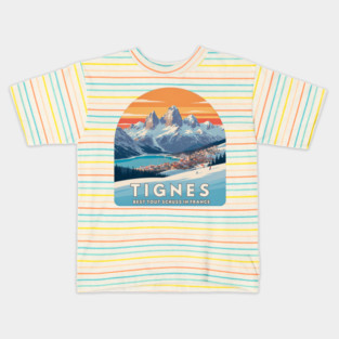 Tignes Best Tout Schuss in France Alpine Style Kids T-Shirt