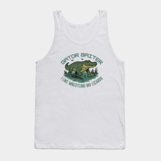 Gator Baiter Funny Retro Alligator Wrestling Big Lizard Shirt Tank Top
