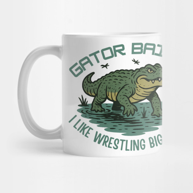 Gator Baiter Funny Retro Alligator Wrestling Big Lizard Shirt by WarFX Designs