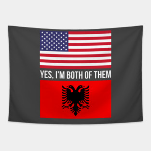 Half American Half Albanian Tapestry