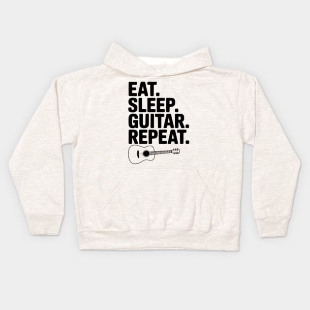 Eat. Sleep. Guitar. Repeat. Kids Hoodie by Frank Ring