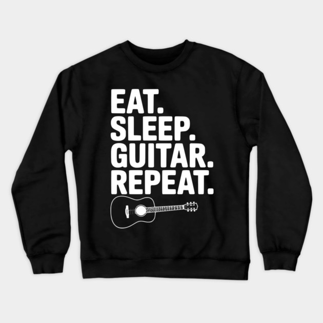 Eat. Sleep. Guitar. Repeat. Crewneck Sweatshirt by Frank Ring