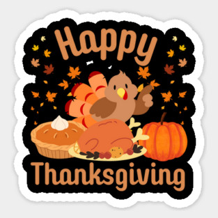 Cute Happy Thanksgiving Turkey Feast Sticker