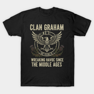 Clan Graham of Montrose crest Scottish surname tartan Thistle vintage T-Shirt