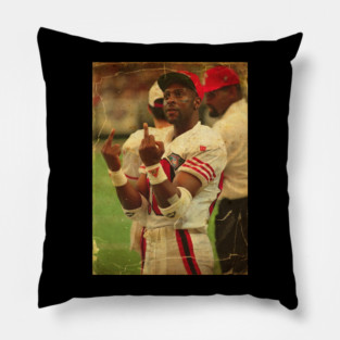 Memem Middle Finger  Jerry Rice  Vintageretro Pillow