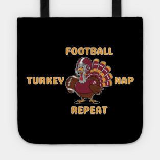 Football Turkey Nap Repeat Vibes Tote