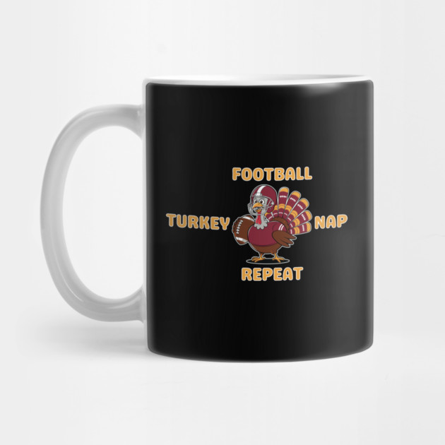 Football Turkey Nap Repeat Vibes by Creatifly Graphic Tees