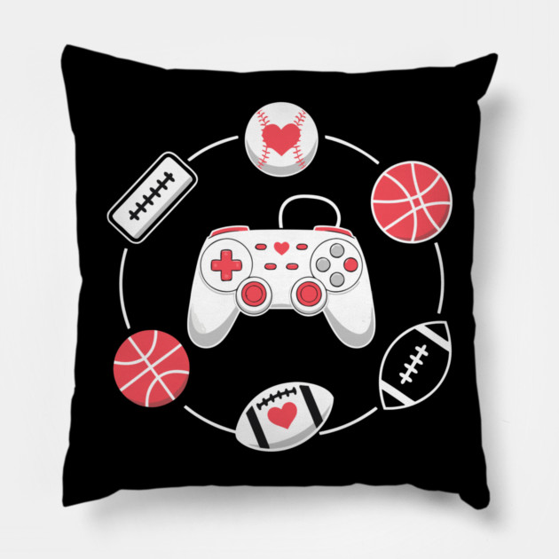 Love Gaming Love Sports Pillow by DrollDrifter