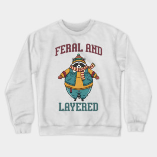 Raccoon Feral And Layered, how to keep warm in winter Crewneck Sweatshirt