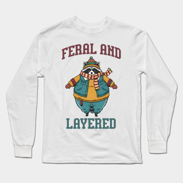 Raccoon Feral And Layered, how to keep warm in winter Long Sleeve T-Shirt by Luxinda