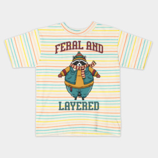 Raccoon Feral And Layered, how to keep warm in winter Kids T-Shirt