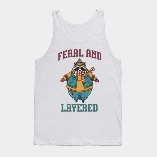 Raccoon Feral And Layered, how to keep warm in winter Tank Top by Luxinda
