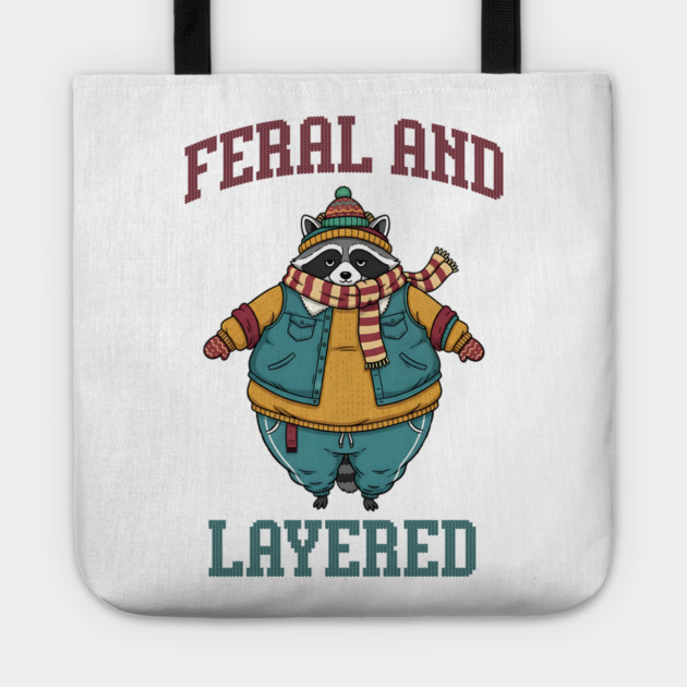 Raccoon Feral And Layered, how to keep warm in winter Tote by Luxinda